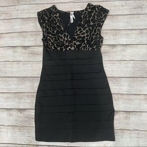 Black and leopard print dress